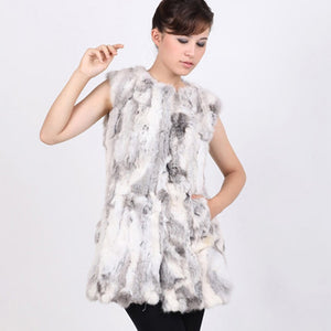 Natural Rabbit Fur Vest Waitcoat Jacket Coat