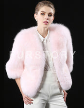 Load image into Gallery viewer, Winter Women&#39;s Real Fox Fur Coat Three Quarter Sleeve Furry Jackets