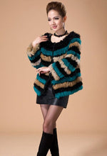 Load image into Gallery viewer, Real Knitted Rabbit Fur Coat Jacket Vest High Quality Fur Sweater Short Version Hot Sale Fur Story FS13004