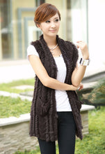 Load image into Gallery viewer, Women&#39;s Knitted Natural Rabbit Fur Vest Casual Waist Coat