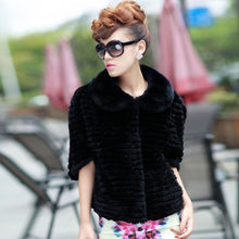 Load image into Gallery viewer, Real Rex Rabbit fur coat with bat sleeve design for women winter 010179