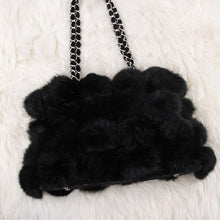 Load image into Gallery viewer, Real Rabbit Fur Ball Bag Handbag Lovely Side Bag Women Purse Totes SMALL Size 20*28 Good Choice for Chirstmas Gift FS040102