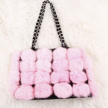 Load image into Gallery viewer, Real Rabbit Fur Ball Bag Handbag Lovely Side Bag Women Purse Totes SMALL Size 20*28 Good Choice for Chirstmas Gift FS040102