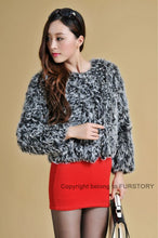 Load image into Gallery viewer, New Real Knitted Lamb Fur Coat Jacket Overcoat Women&#39;s Winter Coats Ladies&#39; Top Natural Fur Coat Fur Story FS13041