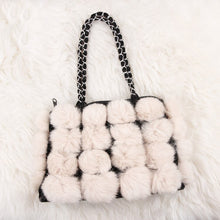 Load image into Gallery viewer, Real Rabbit Fur Ball Bag Handbag Lovely Side Bag Women Purse Totes SMALL Size 20*28 Good Choice for Chirstmas Gift FS040102