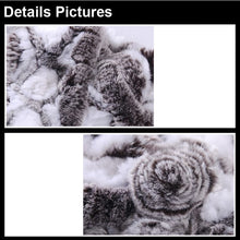 Load image into Gallery viewer, Real REX Rabbit Fur Scarf Wrap Cape Shawl Neck Warmer Women Scarf Flower Decoration FS14509