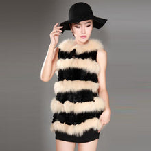 Load image into Gallery viewer, Women&#39;s Natural Rabbit Fur and  Fox Fur Vest Coat Jacket Waistcoat Ladies&#39; Dress Gift