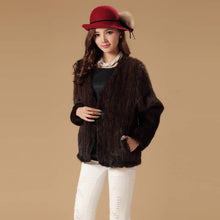Load image into Gallery viewer, Real Mink Fur Coat Jacket Overcoat Womens&#39; Dress Ladies&#39; Dress Winter Coat Garment Top Dress FS13054