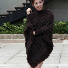 Load image into Gallery viewer, Women&#39;s Handmade Knitted Real Rabbit Fur Autumn Winter Fur Pashmina 070121