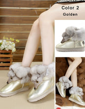 Load image into Gallery viewer, Winter Genuine Cow Leather Shoes Snow Boots Real Fox Fur  Warmer Increased Women Boots Shoes FS14901