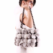 Load image into Gallery viewer, LARGE size  lovely Real Rabbit Fur ball bag handbag side bag Shoulder bag totes size 24*30 FS040106