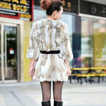 Load image into Gallery viewer, Woman Winter Coat Real Rabbit Fur Coat  Long Style Real Fur Coat  010106