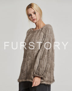 Knitted Mink Fur Coat Women Winter Real Fur Jacket Pullover Female