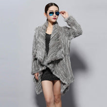 Load image into Gallery viewer, Natural Rabbit Fur Coat Jacket Biggest Size Jacket Winter Long Overcoat