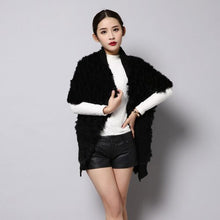 Load image into Gallery viewer, Women&#39;s Long Knitted Natural Rabbit  Fur Cardigan Fashion Casual Real Fur Coat