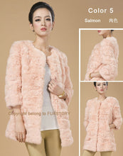 Load image into Gallery viewer, Real Rabbit Head Fur Coat Overcoat Jacket Womens&#39; Top Garment Gilet Winter Dress Long Version Fur Story FS13017