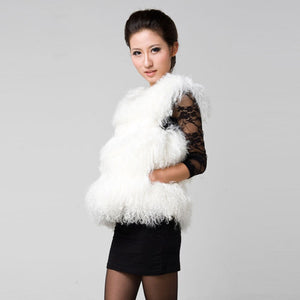 Rabbit  Lamb Fur Vest Waistcoat Coat Jacket Ladies' Garment 5colors