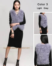 Load image into Gallery viewer, Natural Turkey Fur Vest Stylish Puff Fur Vest Real Fur Vest Female