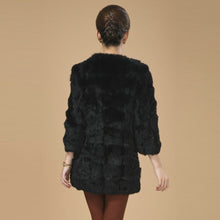 Load image into Gallery viewer, Real Rabbit Head Fur Coat Overcoat Jacket Womens&#39; Top Garment Gilet Winter Dress Long Version Fur Story FS13017