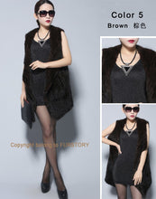 Load image into Gallery viewer, Natural Fur Vest Top Quality Authentic Mink Vest Female Natural Gilet Waistcoat