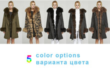 Load image into Gallery viewer, Fur Story FS18113 Women&#39;s Genuine Rabbit Fur Lining Big Hood Jacket Fur Cuffs and Placket Women Parka