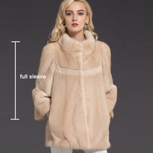 Load image into Gallery viewer, Women&#39;s Genuine Mink Fur Coat Women Solid Color Plus Size Warm Jacket 16049