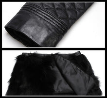 Load image into Gallery viewer, Genuine Leather Coat with Removable Hem of Real Fox Fur Double Wear Jackets Women