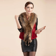 Load image into Gallery viewer, Natural Rabbit Fur Knitter Sweater Long Vest Waistcoat Jacket