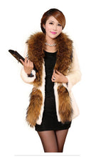 Load image into Gallery viewer, Natural Rabbit Fur Coat Supper Big Raccoon Fur Collar Women Overcoat