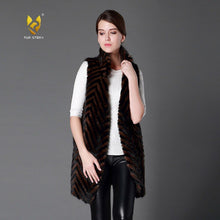 Load image into Gallery viewer, Plus Size Women&#39;s Real Mink Fur Vest Real Fur Vest Female 15217