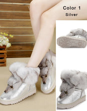 Load image into Gallery viewer, Winter Genuine Cow Leather Shoes Snow Boots Real Fox Fur  Warmer Increased Women Boots Shoes FS14901