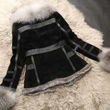 Load image into Gallery viewer, Genuine Leather Coat Full Pelt Fox Fur Collar Collar and Sleeve Cuff Jacket