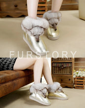 Load image into Gallery viewer, Winter Genuine Cow Leather Shoes Snow Boots Real Fox Fur  Warmer Increased Women Boots Shoes FS14901