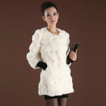 Load image into Gallery viewer, Real Rabbit Head Fur Coat Overcoat Jacket Womens&#39; Top Garment Gilet Winter Dress Long Version Fur Story FS13017