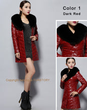 Load image into Gallery viewer, Genuine Leather Coat Female with Real Fox Fur Collar Outwear Winter Women&#39;s Down Coat