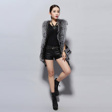 Load image into Gallery viewer, Women&#39;s Natural Fox Fur Vest with Genuine Sheep Leather Back Street Style
