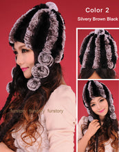 Load image into Gallery viewer, Women Beanies Real Rex Rabbit Fur Hat Ear Muffs Winter 13605