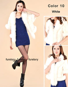 Natural Mink Coat Female with Big Fox Fur Collar Winter Jacket Women 15116