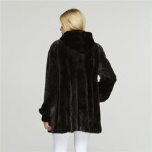 Load image into Gallery viewer, Fur Story FS18121 Women&#39;s Genuine Mink Fur Long Fur Coat with Fur Hood Winter Warm Jacket