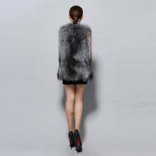 Load image into Gallery viewer, Women&#39;s Real Silver Fox Fur Vest Full Pelt  Zipper Style Natural Color
