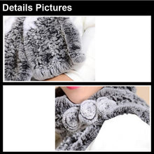 Load image into Gallery viewer, Real REX Rabbit Fur Scarf Flower Decoration Wrap Cape Shawl Neck Warmer Various Colors Soft Fur FS14507