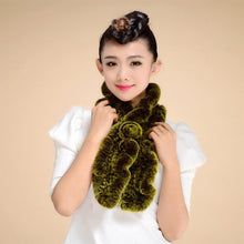 Load image into Gallery viewer, Real REX Rabbit Fur Scarf Wrap Cape Shawl Neck Warmer Women Children Scarf Flower Decoration FS14522