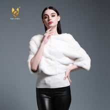 Load image into Gallery viewer, Women&#39;s Genuine Mink Fur Coat Women Bat Sleeved Coat for Women 16143