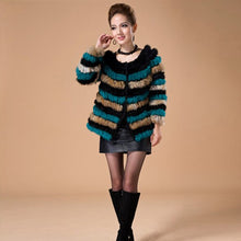 Load image into Gallery viewer, Real Knitted Rabbit Fur Coat Jacket Vest High Quality Fur Sweater Short Version Hot Sale Fur Story FS13004