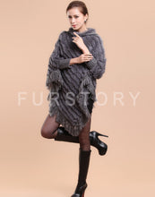 Load image into Gallery viewer, Women&#39;s Handmade Knitted Real Rabbit Fur Autumn Winter Fur Pashmina 070121