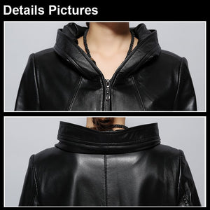 Genuine Sheep Leather Coat Top Quality Leather Jacket  Women Overcoat