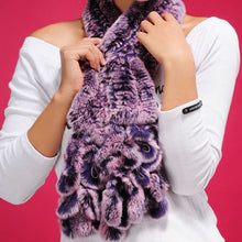 Load image into Gallery viewer, Real REX Rabbit Fur Scarf Fur Grape Decoration Wrap Cape Shawl Neck Warmer Green 16 Colors Available FS13501