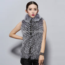 Load image into Gallery viewer, Natural Fox Fur Vest Fashion Warm Outerwear Sleeveless Women Short Jacket