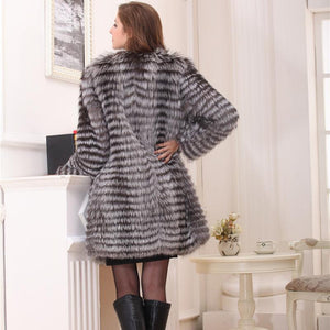Women's Coats Female Real Fur Coat Fashion Nature Silver Fox Overcoat