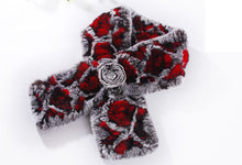Load image into Gallery viewer, Real REX Rabbit Fur Scarf Wrap Cape Shawl Neck Warmer Women Scarf Flower Decoration FS14509